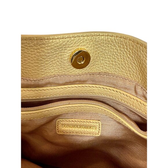 Sondra Roberts Gold Metallic Double strap Shoulder handbag - Picture 4 of 10